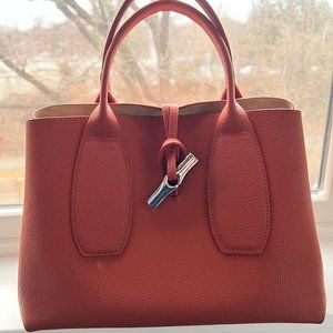 Longchamp Leather Roseau Sac à main in Brick Orange